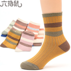 六指鼠秋冬款兒童棉襪卡通精梳棉襪子男女學生保暖仿兔絨襪子