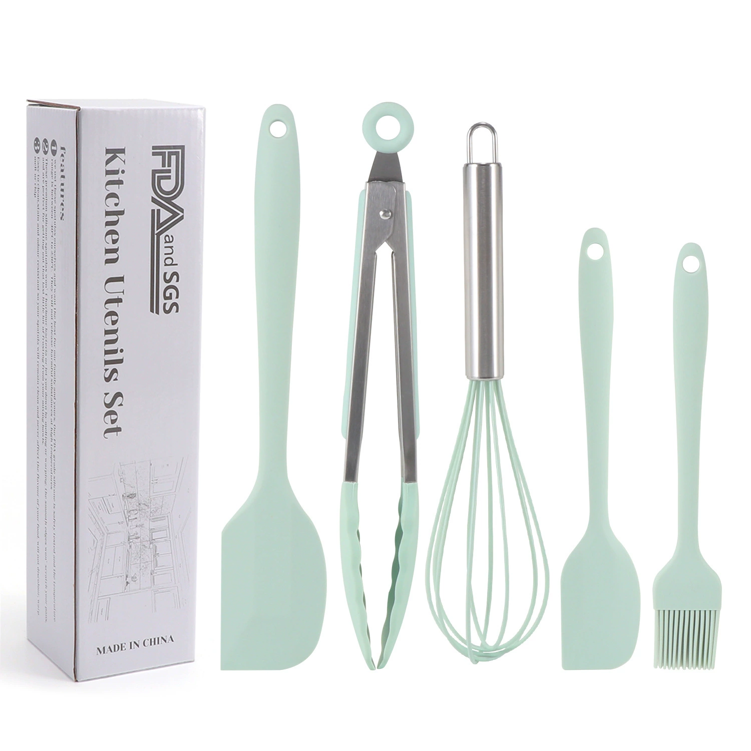 Silicone scraper, set, kitchenware, 5 pieces, DIY