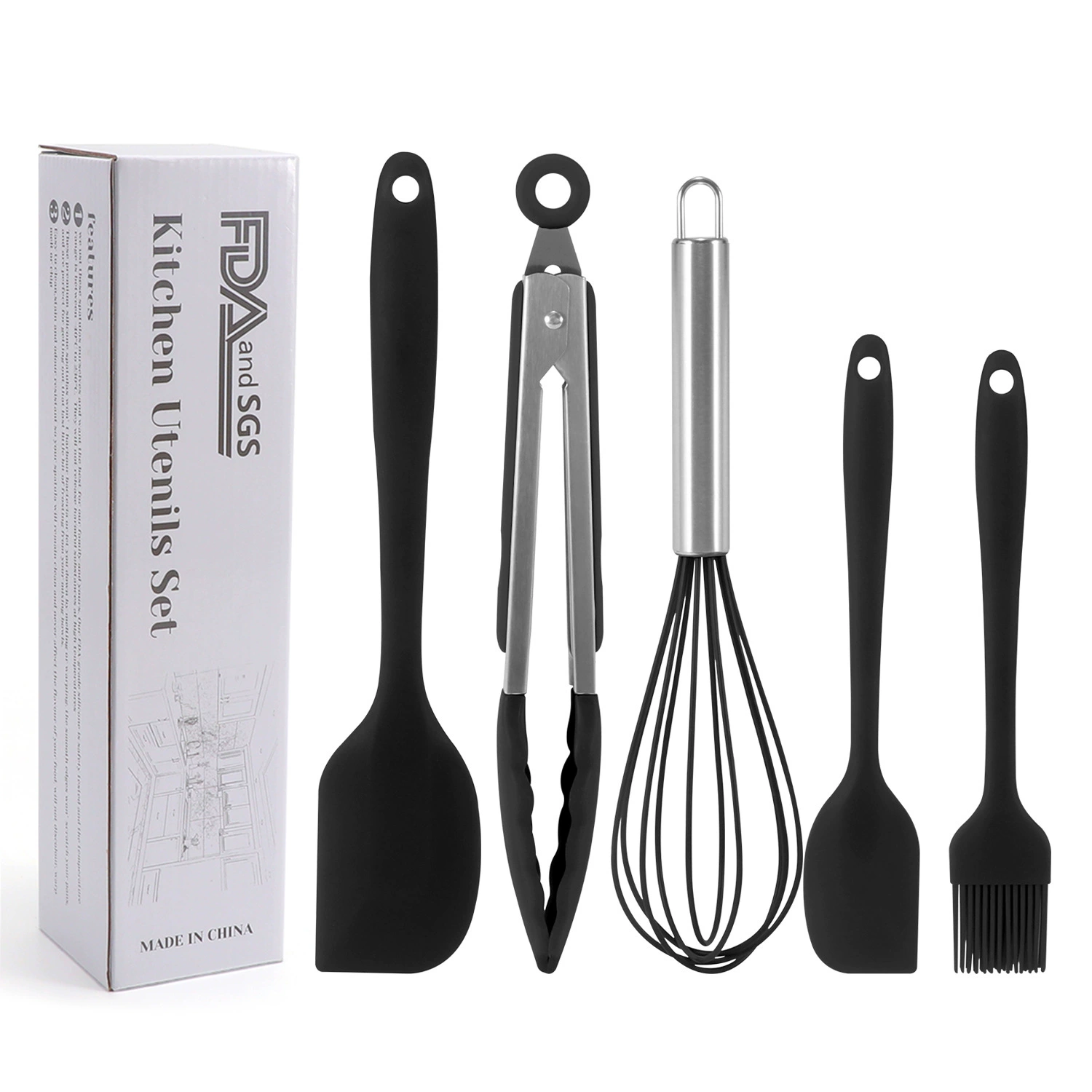 Silicone scraper, set, kitchenware, 5 pieces, DIY