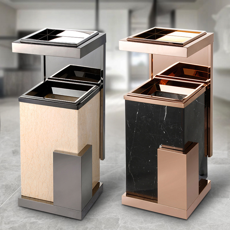 Elegant marble ashtray hotel lobby trash can with ashtray supreme stainless steel lobby elevator bucket Elegant marble ashtray hotel lobby trash can with ashtray supreme stainless steel lobby elevator bucket