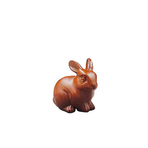 Solid wood carved rabbit ornament home living room desk decoration accessory 12 zodiac sign Rabbit