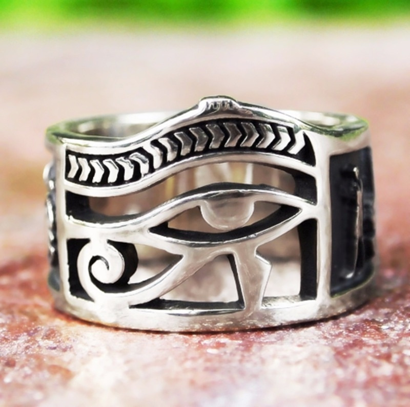 Haiyi wish hot sale mysterious retro eyes alloy Masonic ring factory direct sale wholesale