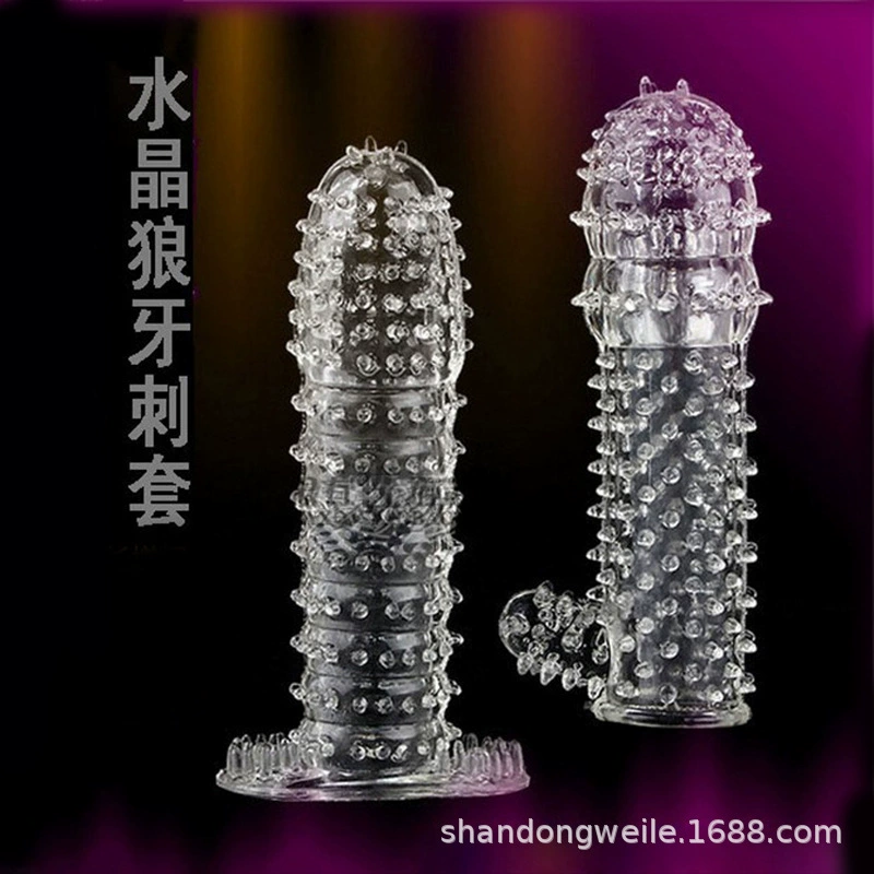 Mace Crystal Stab Cover Мужская силиконовая утолщенная и удлиненная защита от крупных частиц забавная прозрачная эссенция с замком для стимуляции клитора