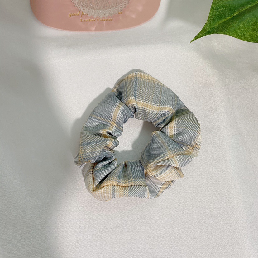 JK Serie de la fruta del intestino grueso banda de pelo Francés waffle tela BM cabeza cuerda de Corea simple suave cuerda de pelo accesorios para el cabello para las mujeres