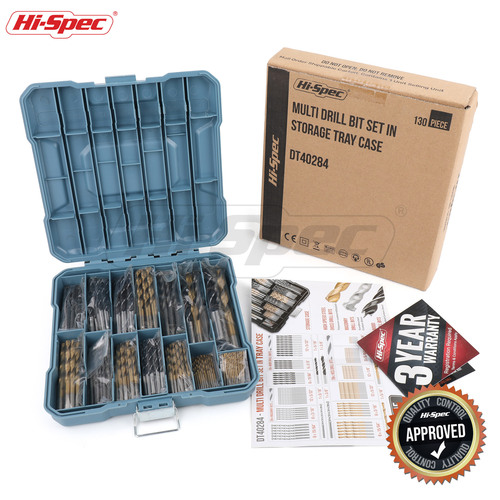 Hi-Spec 130-piece drill bit set twist drill woodworking flat drill bit cement drill bit electric drill drilling bit