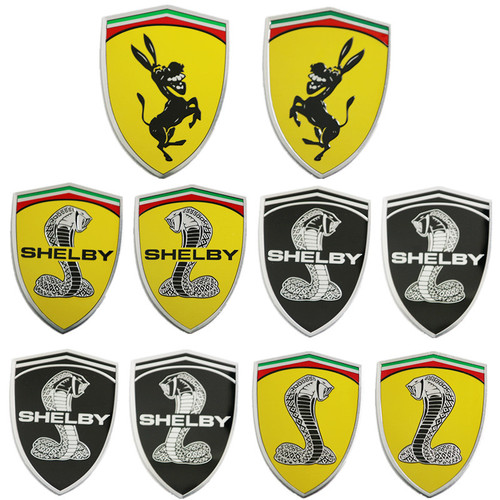 Applicable to Mustang Ferrari car sticker modification Ferrari snake wing panel personalized modification metal car decal automotive sticker