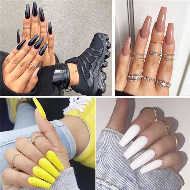 European and American Style Long Coffin Armor Trapezoidal False Nail Solid Color Brilliant Oil Boxed 20 Ballet Armor press on nails European and American Style Long Coffin Armor Trapezoidal False Nail Solid Color Brilliant Oil Boxed 20 Ballet Armor press on nails
