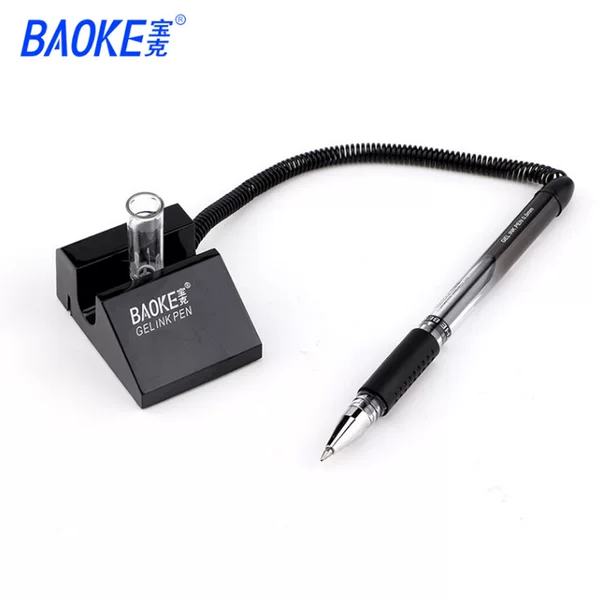 Signature Pen Counter Desktop Baoke Desk Pen Office Gel Pen Paste Fixed Strap Rope Bar Black Business