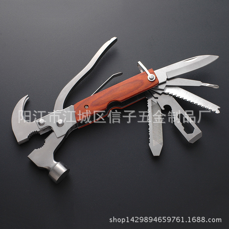 现货多功能斧头安全锤羊角锤汽车工具多功能刀	户外工具溯源质检