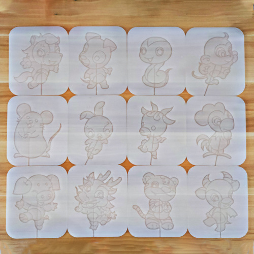 Cartoon zodiac sugar painting production silicone mold commercial diy handmade lollipop mold sugar painting mold complete set