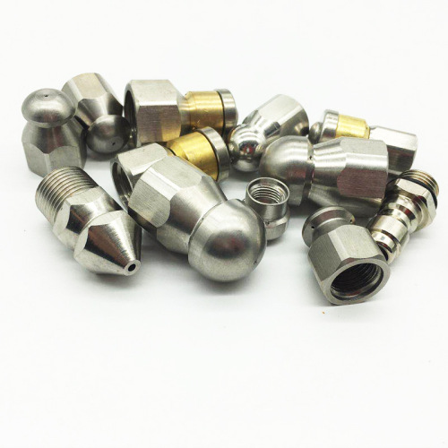 1/2 outer wire stainless steel pipe cleaning nozzle sewer cleaning spray high pressure cleaning machine nozzle front one and rear eight