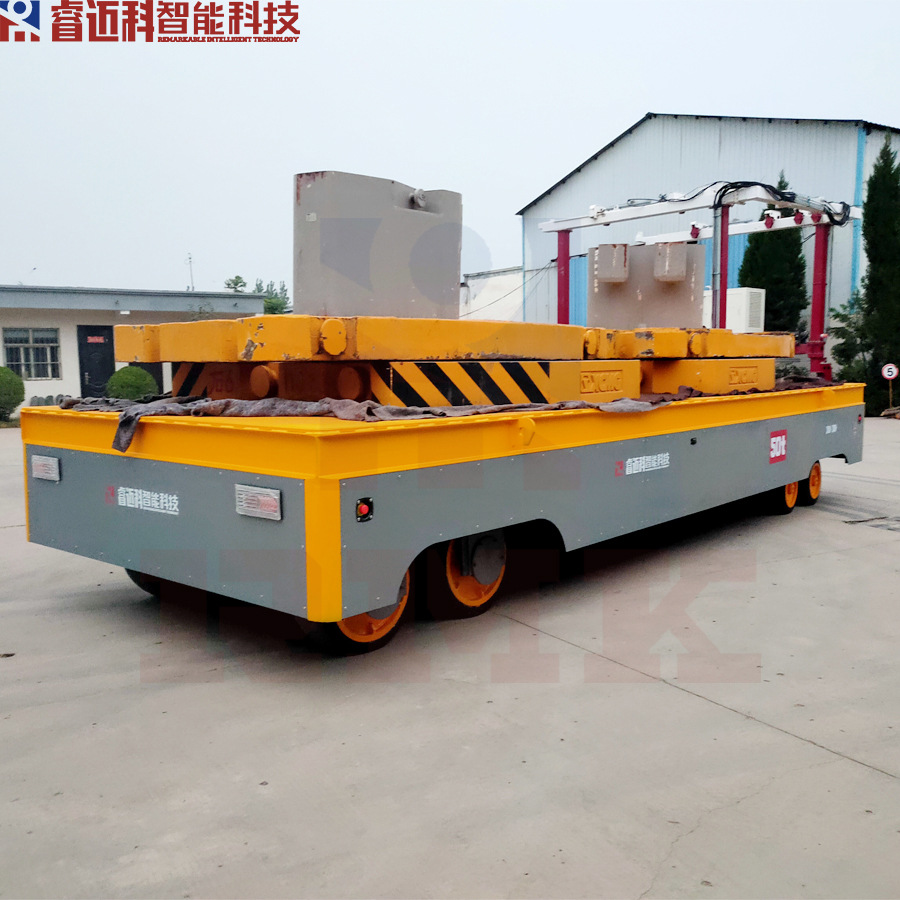 50吨地面运输车 搬运遥控行走小车 蓄电池供电无轨移动地平车