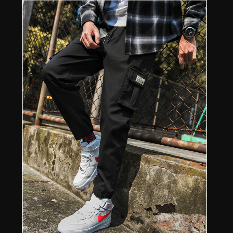 跨境秋季新款青年大码男式薄款修身休闲9分束脚裤纯棉小脚裤子厂