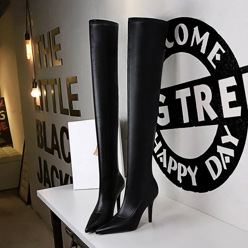 9822-3 European and American style fashion sexy nightclub slim high-heeled pointed toe pedicure slim leg over-the-knee boots for women