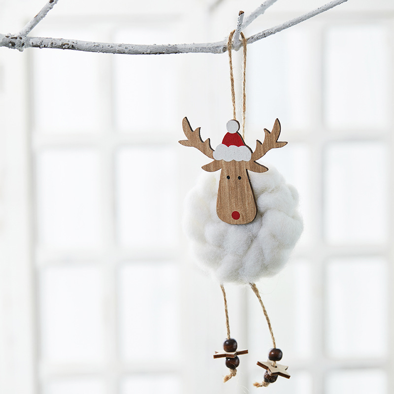 Fieltro de lana anciano muñeco de nieve alce colgante decoración de Navidad colgante árbol de Navidad colgante de arroz
