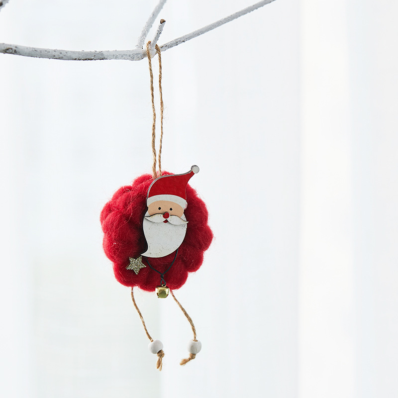 Fieltro de lana anciano muñeco de nieve alce colgante decoración de Navidad colgante árbol de Navidad colgante de arroz