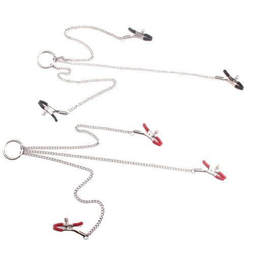 Wholesale Manufacturer Female Three-Head Breast Clip Adult Sex Toys Couple's Sex Toy SM Props Adult Products Chain