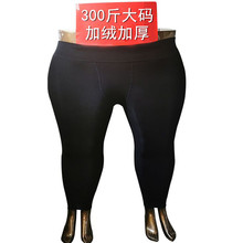 300斤大码女装胖MM秋冬高腰加绒双面加档亲肤棉不起球踩脚一体裤