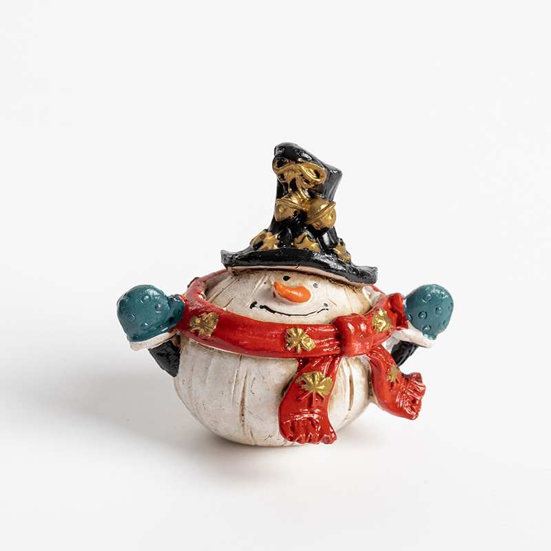 Resina vieja muñeco de nieve decoración de escritorio decoración colorida pintada a mano hace viejos retro americanos mostrador decoración