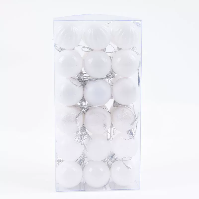 Ёлочные шарики на шарики, 4 см, коробка 36 штук, assorted цветов и отделок