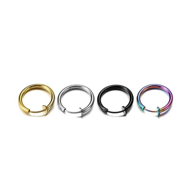 Steel spring stainless steel, ear clips, nose piercing, jewelry, earrings, accessory, new collection