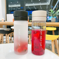 家用摔高顏值塑料杯 學生水杯女隨手杯 韓版可愛茶杯喝水杯 批發