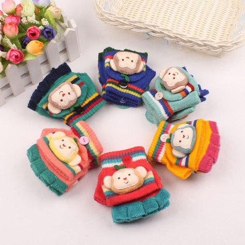 Baby finger warm winter and autumn foldable gloves for children aged 0-3, suitable for boys and girls, cute kids' winter gloves