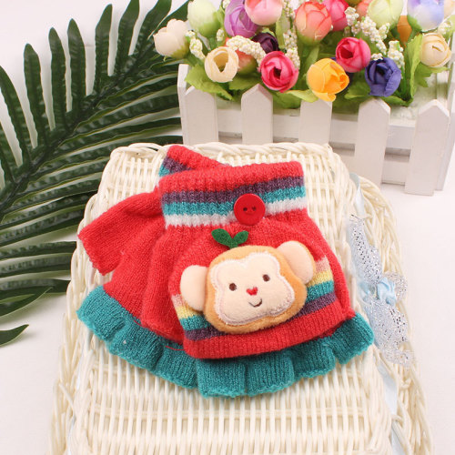 Baby finger warm winter and autumn foldable gloves for children aged 0-3, suitable for boys and girls, cute kids' winter gloves