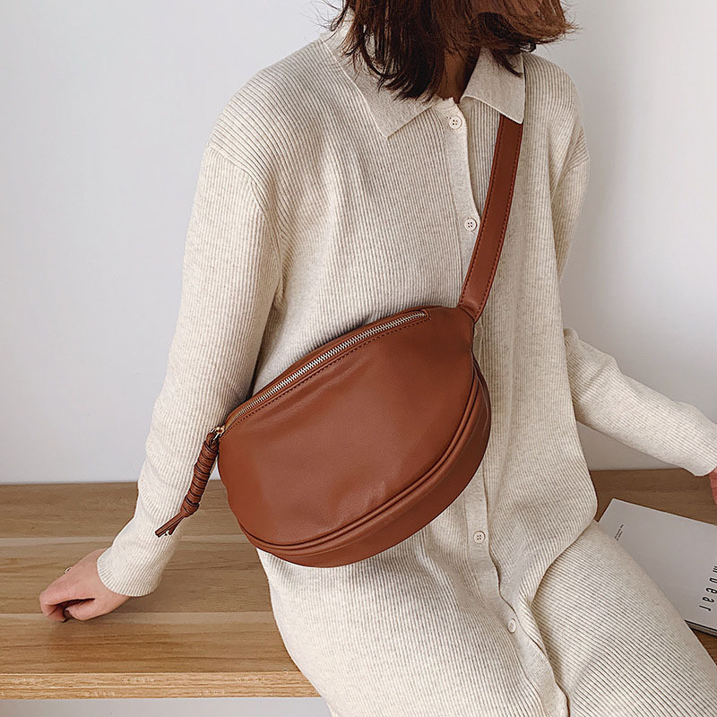 Autumn and Winter Casual Waist Bag for Women 2023 New Trendy K-Style Pu Leather Foreign Style Shoulder Bag Fashionable Crossbody Chest Bag