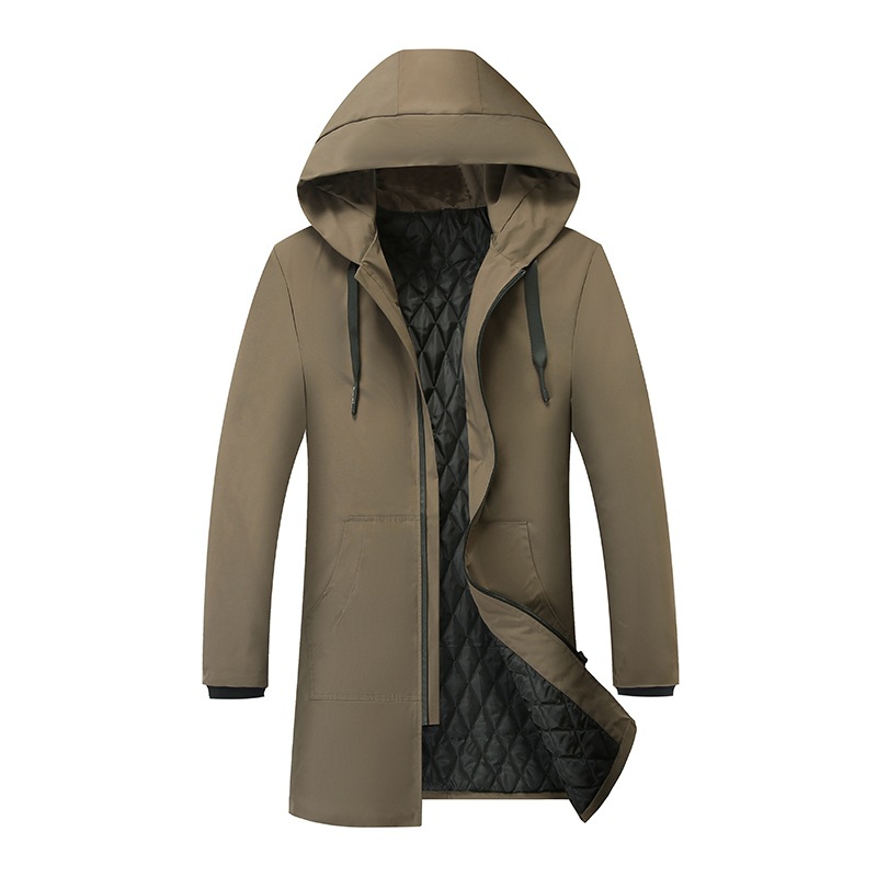 Chaqueta acolchada de algodón de invierno para hombres Youth Plus size suelta casual abrigo de longitud media moda con capucha engrosada abrigo de algodón acolchado ropa de hombre
