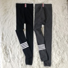 TB Autumn and Winter Fleece Thinning Four-Strip Leggings for Sports Running Nine-Inch Ankle Pants Net Popularity Warm Leggings