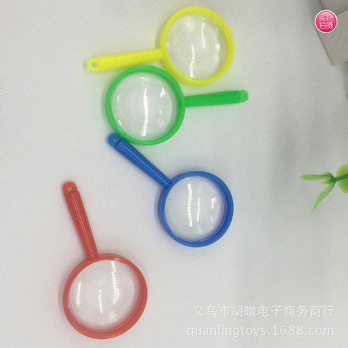 Supply Plastic Magnifying Glass Handheld Small Black Magnifying Glass 2.5*5cm for Children's Use Gift Toy