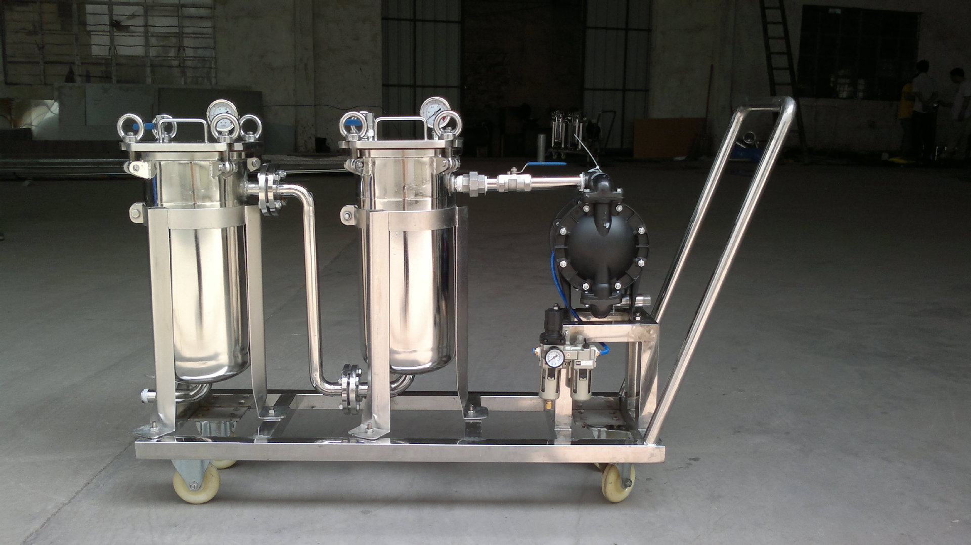 Duplex filters 串联不锈钢双级过滤器，并联多级二级三级过滤器