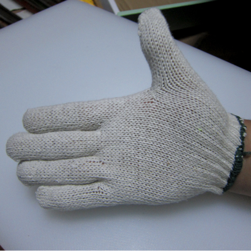 500克白色棉纱手套工作手套劳保作业防护手套粗纱