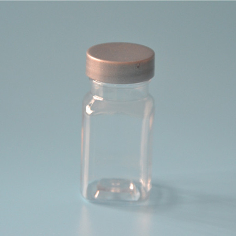 透明PET塑料大口小方瓶60ml毫升 金葱粉闪粉包装灰盖瓶粉剂瓶优惠