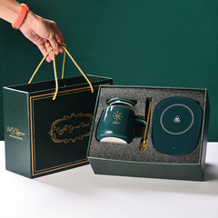 Gift box holiday gift 55° degree warm cup creative smart thermostatic cup couple thermal insulation heating cup ceramic gift