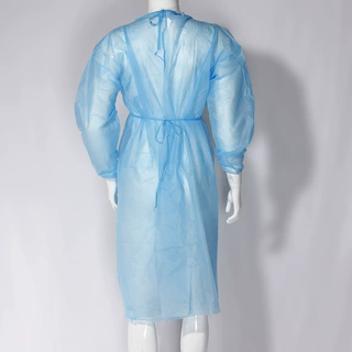 后系带蓝色防尘隔离衣  一次性PP手术隔离服 厂家供应 反穿衣