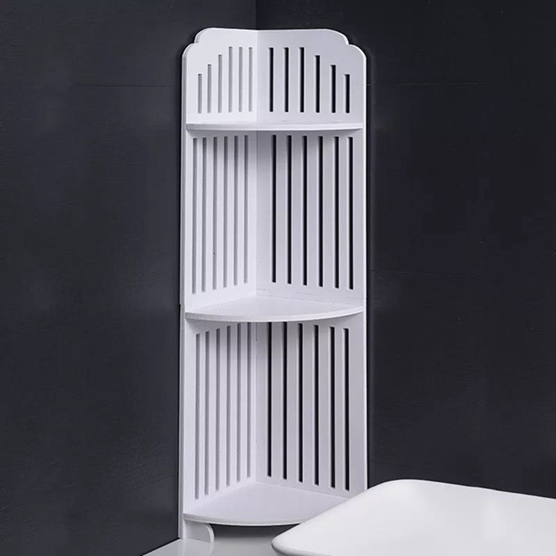 Nuevo cuarto de baño esquina piso de la esquina estante de almacenamiento hogar Baño piso de tres capas rack de almacenamiento