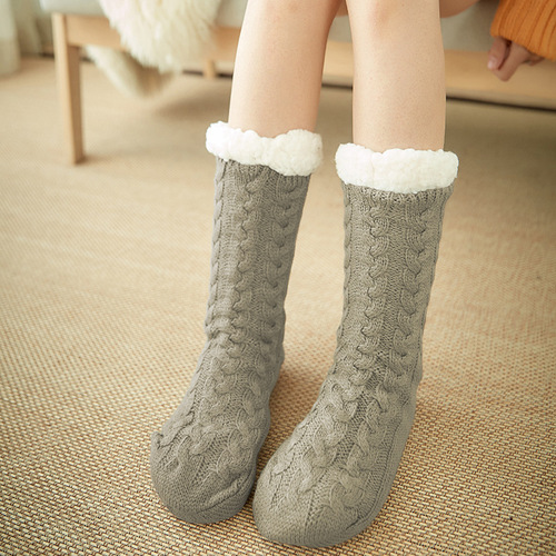 Autumn and winter socks, women's velvet floor socks, home slippers socks, confinement socks, leg covers, sleep carpet socks, snow socks