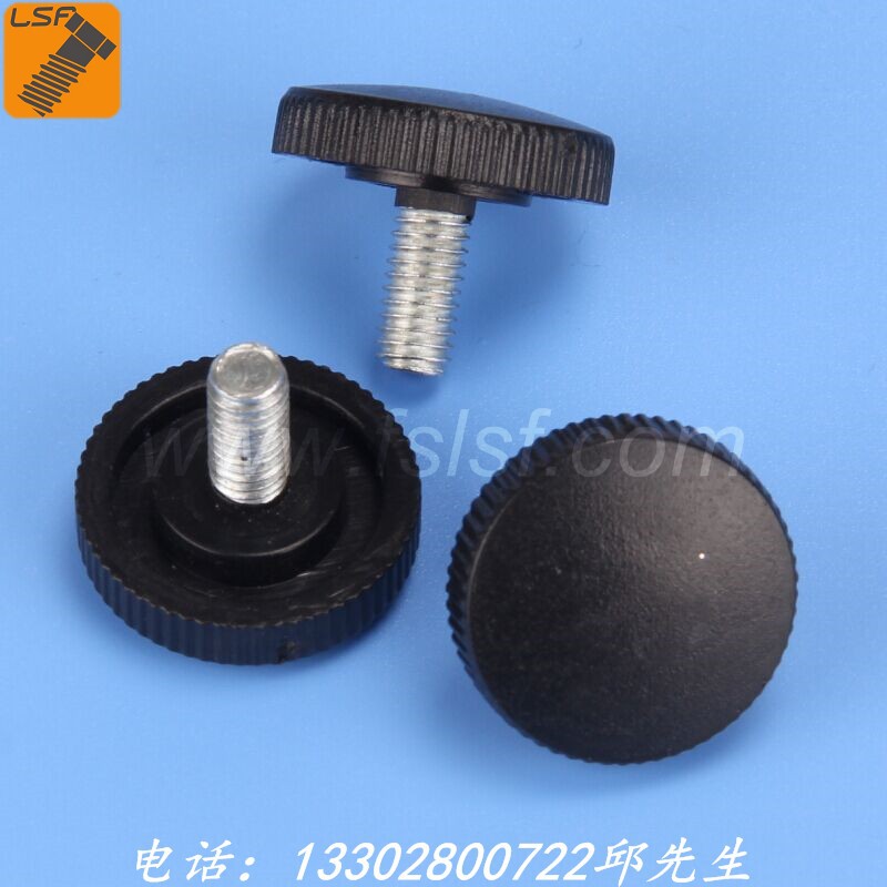 厂家供应超薄塑料手拧螺丝 不锈钢手柄螺丝 m5*12胶头手拧螺丝