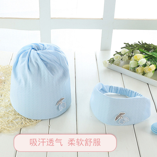 New manufacturer wholesale cotton confinement hat confinement scarf summer thin material sweat-absorbent embroidered maternity hat