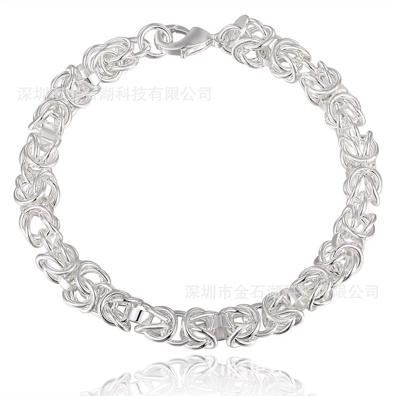 金石湖 Fashionable copper silver bracelet, wholesale, European style