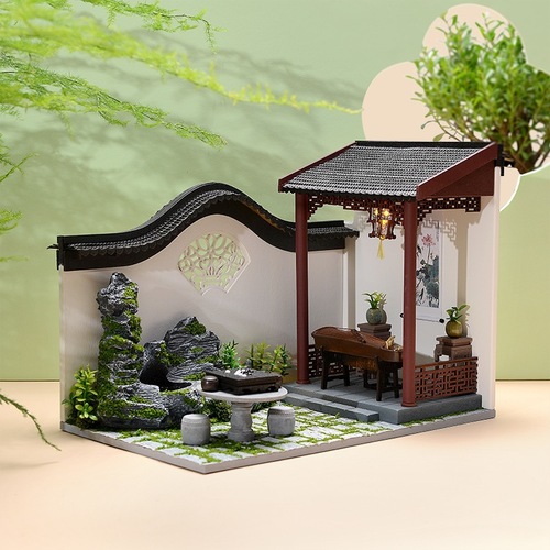 Zhiquwu diy cabin Chinese style architectural assembly production model Qianyunju Xiyuanxuan creative handmade gift