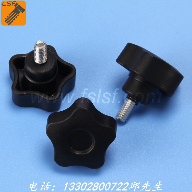 尼龙塑料胶头手柄螺丝 机械调节ABS胶头手拧螺丝 5/16手拧螺丝