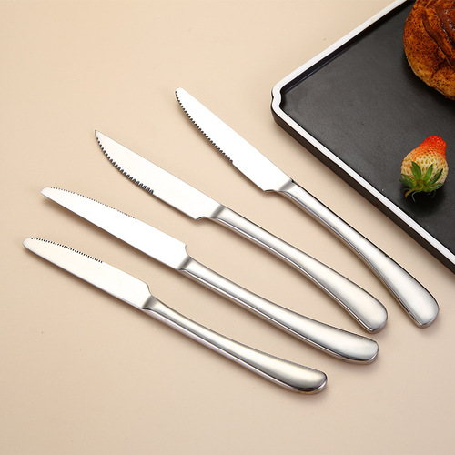 Factory wholesale stainless steel French moonlight tableware main pieces Western style hotel restaurant Western dinner steak knife fork spoon