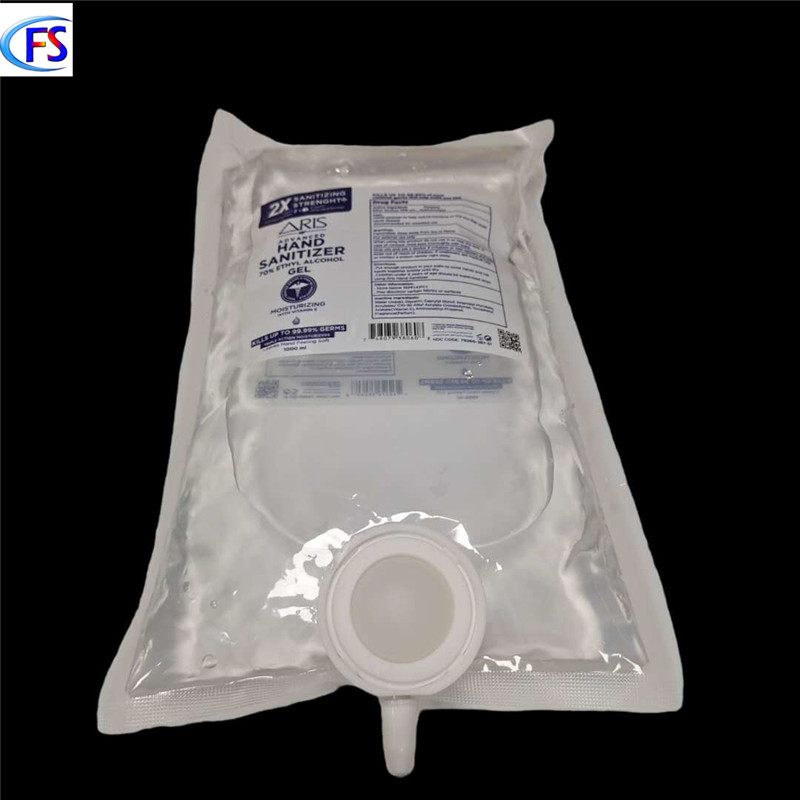 Customized 1L push pump head soap liquid bag disposable alcohol hand sanitizer bag soap pump 1000ml