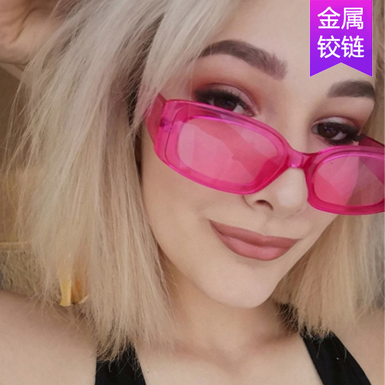 Square large frame sunglasses 2020 new ladies sunglasses retro trend all-match sunglasses metal hinge