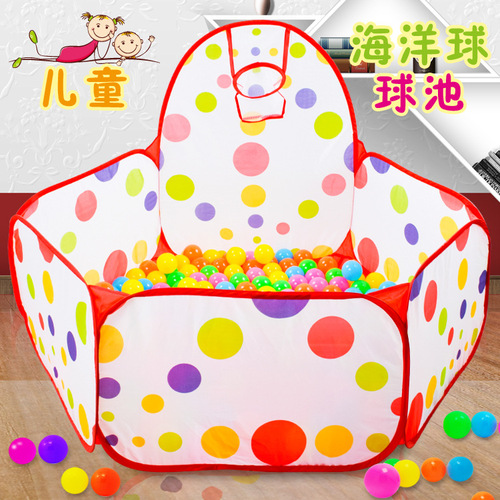 Little Fat Baby children's toy tent ocean ball pool wave ball with shooting frame foldable storage