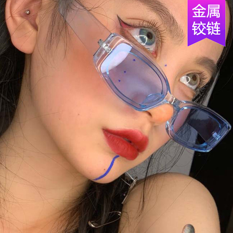 Square large frame sunglasses 2020 new ladies sunglasses retro trend all-match sunglasses metal hinge