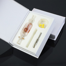 厂家批发简约白色礼盒装高硼硅透明玻璃工艺品五件套
